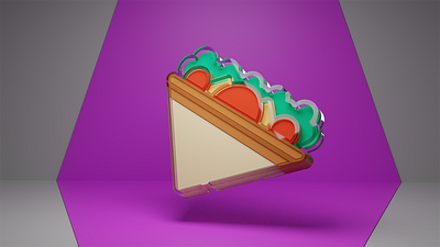 Triangle Sandwich 3d graphic design