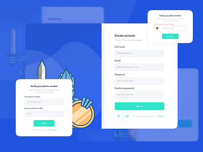 Website Sign Up Popups create account crypto design form illustration password platform register sign in sign up sign up form sign up page signup signupform ui ui design ux web website