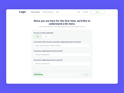 Job Search Platform - Assessment assessment branding clean design findjob illustration interface job joblisting jobsearch jobsite questions ui uidesign user interface userexperience ux uxdesign web website