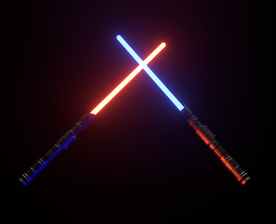 confrontation of two lightsabers 3d 3д blender confrontation jedi lightsaber sith star wars джедай звёздные войны противостояние ситх