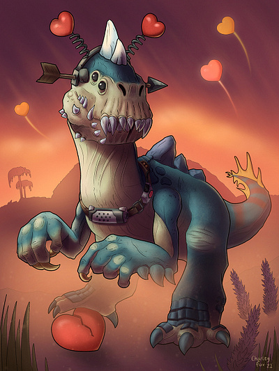 Broken Hearts Maurice borderlands borderlands 3 borderlands maurice digital art dinosaur illustration maurice maurice the saurian saurian