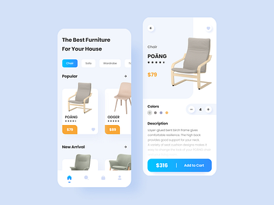 Furniture App app branding design figma furniture ui uidesigner ux