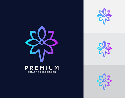 flowers logo design vector icon template modern