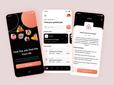 Job Finding App branding education interaction job job portal job search jobseekers logo marketing recruitment student ui ux work