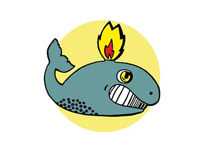 Whale handdrown illustration sticker vector whale