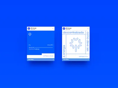 RG Energia ad campaign Instagram posts blue branding dandelion decentralized energy instagram logo logotype media post posts social white white and blue