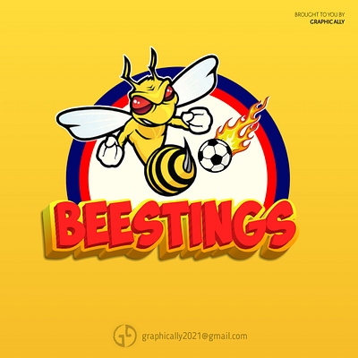 Bee Mascot Logo design illustration logo