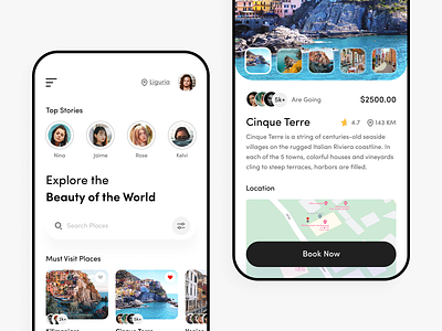 Travel App Concept android app app design application clean concept creative design app explore ios minimal mobile mobile app design pure travel travelling app trip ui uiux ux