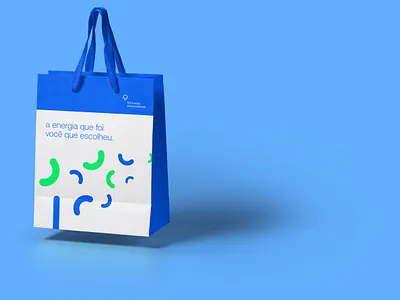 RG Energia promo bag blue brand branding dandelion energy institutional logo logotype paperbag white and blue