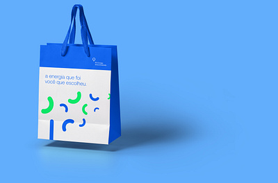 RG Energia promo bag blue brand branding dandelion energy institutional logo logotype paperbag white and blue