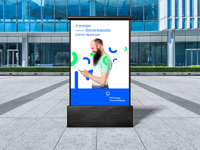 RG Energia billboard billboard brand branding dandelion decentralized energy logo logotype poster
