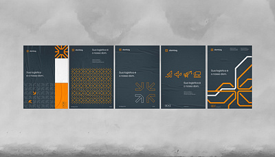 DOMLOG poster set brand branding cargo logistics logo logotype posters ship transportation