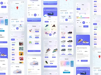 Nike Shoe App Ui android e commerce fasion ios mobile mobile ui nike nike shoe nike shoe app nike shoe app design shipping shoe shoe app shoe app ui shoe apps shop shopping ui ui design ux
