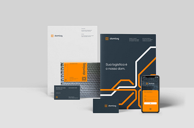 DOMLOG Stationery brand branding cargo logistics logo logotype shipping stationery transport transportation