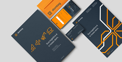 DOMLOG Stationery brand branding cargo logistics logo logotype shipping stationery transportation
