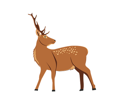 Brown Deer Stag Vector animal vector design eps file graphic design illustration illustrator file illustrator png vector art