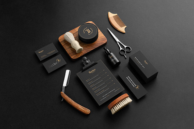 Barber Republic - Barbershop Collaterals & Packaging abstract barber barber logo barbershop barbershop logo barbershop packaging brand identity design letter letters logo logo design modern moustache packaging