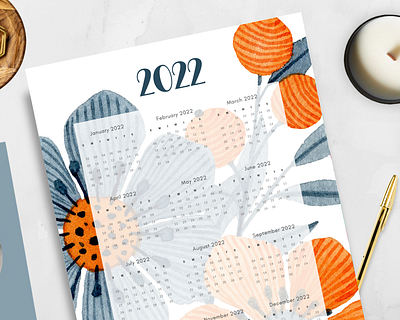 2022 1 Page Calendar 1 page calendar 2022 calendar 2022 calendar pdf 2022 planner blue and orange bright calendar calendar calendar pdf colorful calendar digital planner physical planner planner insert planner pdf printable calendar printable calendar 2022 printable planner wall calendar year planner yearly calendar yearly planner