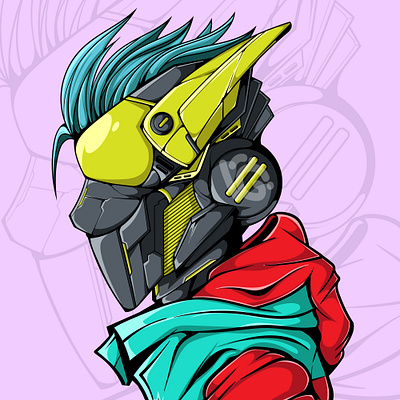 CYBERPUNK ROBOT art character cyberpunk design illustration logo robot vector