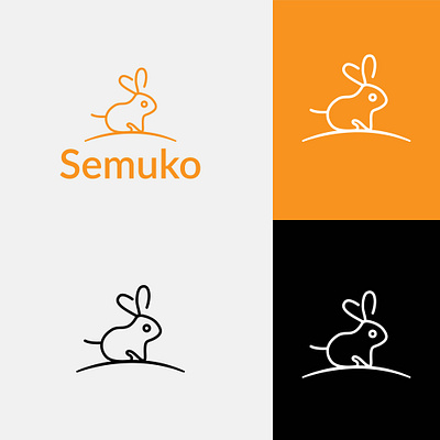 Rabbit Line art logo design branding design flat graphicdesign illustration illustrator logo minimal ui vector