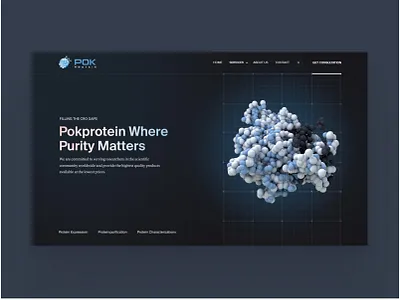 Biotech website for contract research organisation animation biotech blue clean crisp design dna health interface medical minimal pharma pharmaceutical protein science technology ui ux web design