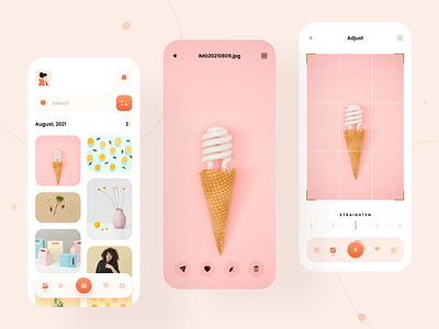 Photo Gallery App - UI Design app design minimal mobile app mobile app design photo gallery app ui ux