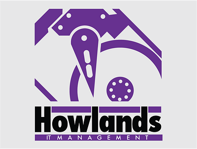 Howlands IT Management adobe illustrator branding hard drive icon it logo typography vector