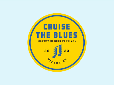 Cruise The Blues bicycle festival branding design logo logo design mountain biking music logo typography wheat logo