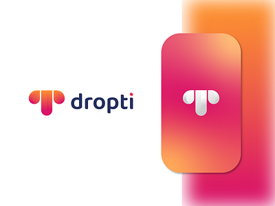 Drop + T Logo Concept app brand identity branding business logo creative logo drop logo gradient illustration letter logo lettering logo logo design logo designer modern logo t t letter t logo top logo agency top logo designer vector