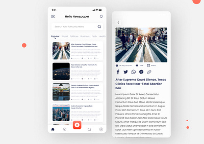 Newspaper Mobile app UI Design app app design app ui design dailynews newspaper newspaper app design online online newspaper app ui design trading news app ui ui ui designer ui newspaper app ui ux design uikit