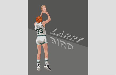 Larry Bird Poster adobe basketball basketball poster branding color design graphic design illustration illustrator larry bird logo poster vector vector art