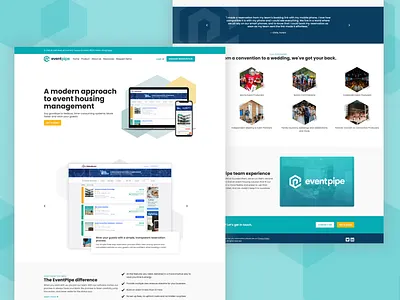 Eventpipe Website desktop eventpipe hexagon housing landing page site ui web website