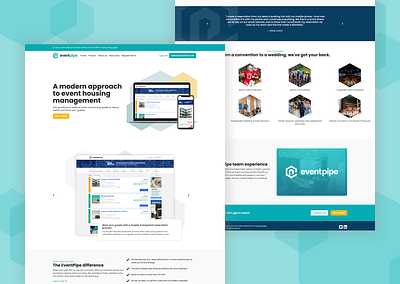 Eventpipe Website desktop eventpipe hexagon housing landing page site ui web website