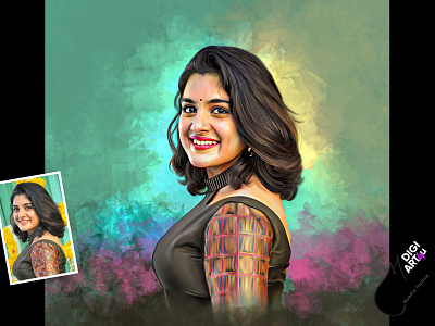 Digital Portrait of Nivetha Thomas digiart4u digital painting digital portrait indian actress nivetha thomas oil painting effect photo painting portrait painting realistic painting smudge painting smudge photoshop