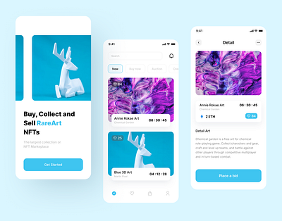 NFTs Markerplace - Mobile app android clean crypto ios nft nfts sell simple trend ui ux