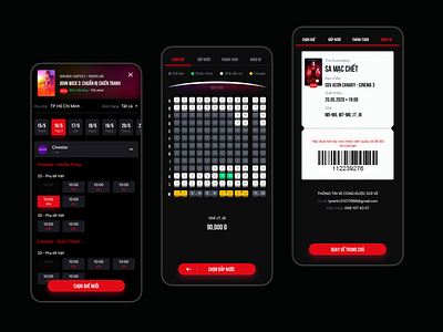 Cinema tickets booking UX app design awarded design agency best ux book appointment book time buy online dark theme app date picker design agency location picker movie app pay online purchase ticket purchasing ux ticket app time picker