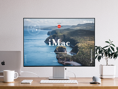 Free Workstation iMac Mockup imac mockup