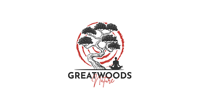 Greatwoods nature apollostudio botanical branding design illustration line art line logo logo minimalist logo tree ui vector