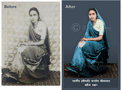 B/w to colour conversion of a old photo black and white to colour color correction photoshop