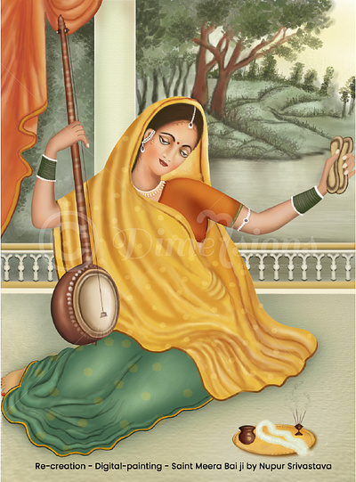 Saint Meera Bai digi art digital painting photoshop