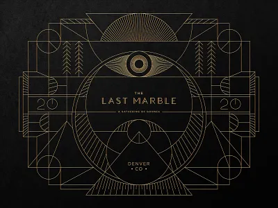 The Last Marble 2020 design event gold graphic design illustration invitation line mono monoline nye postcard print