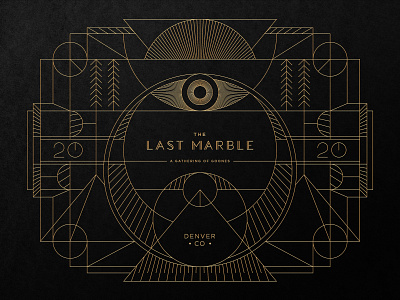 The Last Marble 2020 design event gold graphic design illustration invitation line mono monoline nye postcard print
