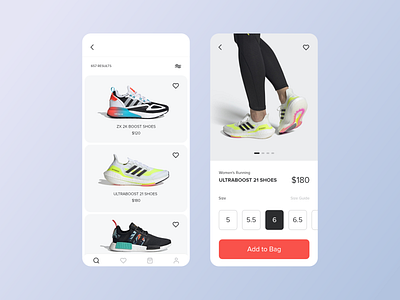 Adidas App adidas app mobile sneaker ui ux