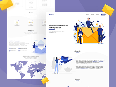 Website Design clean custom design envelope graphicdesign landing page modern onepage purple simple site uidesign unique ux uxdesign web design web site website white yellow