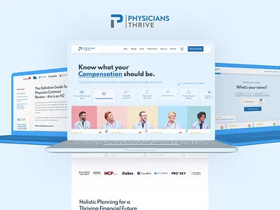 Physicians Thrive Redesign - Massive content-forward site blog branding content design doctors health health care images journal landing page stock images ui webflow website