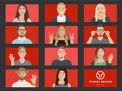 Funnel Team Portrait agency design designer digital art graphic design illustration illustrator okc oklahoma portrait team