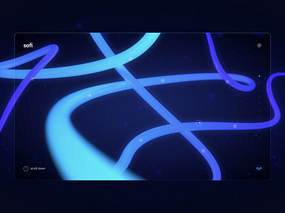 Sofi - Hero 3d cinema 4d dark figma flourescent header light neon plant roots storytelling tree ui website