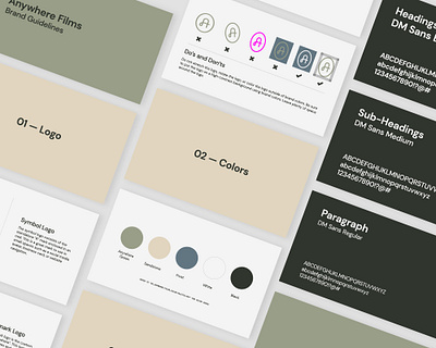 Anywhere Films Brand Guidelines a logo branding branding identity filmmaker guidelines identity logo styleguide typography vector