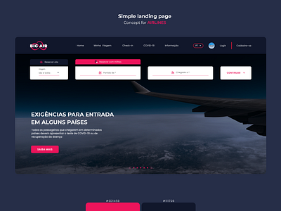 Landing Page Airlines design ui ux