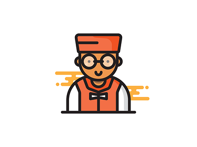 Waiter Character branding character colour graphics icons illustration logo